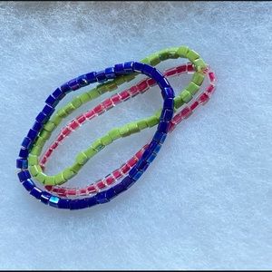 Set of 3 Elastic Beaded Bracelets